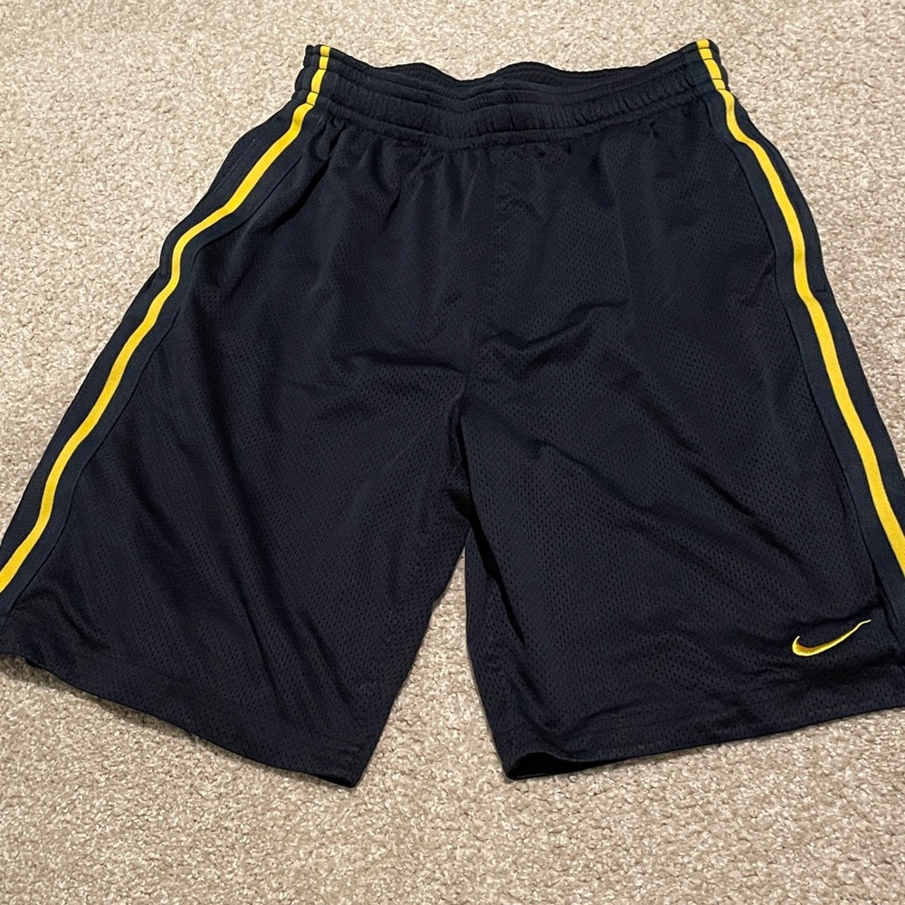 Nike Men's Athletic Shorts in Black with Yellow Accents